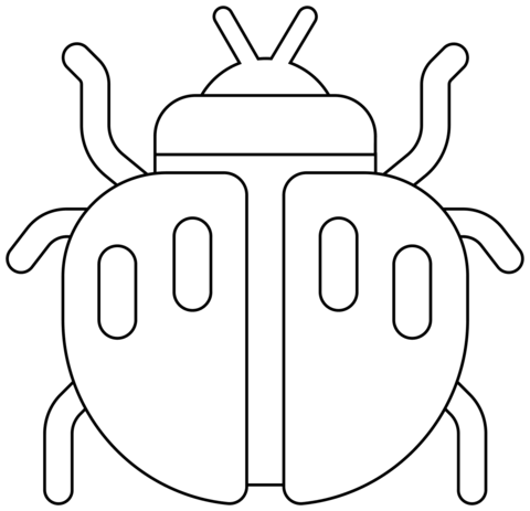 Beetle Emoji Coloring Page